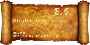 Ringler Imre névjegykártya