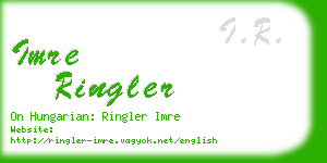 imre ringler business card